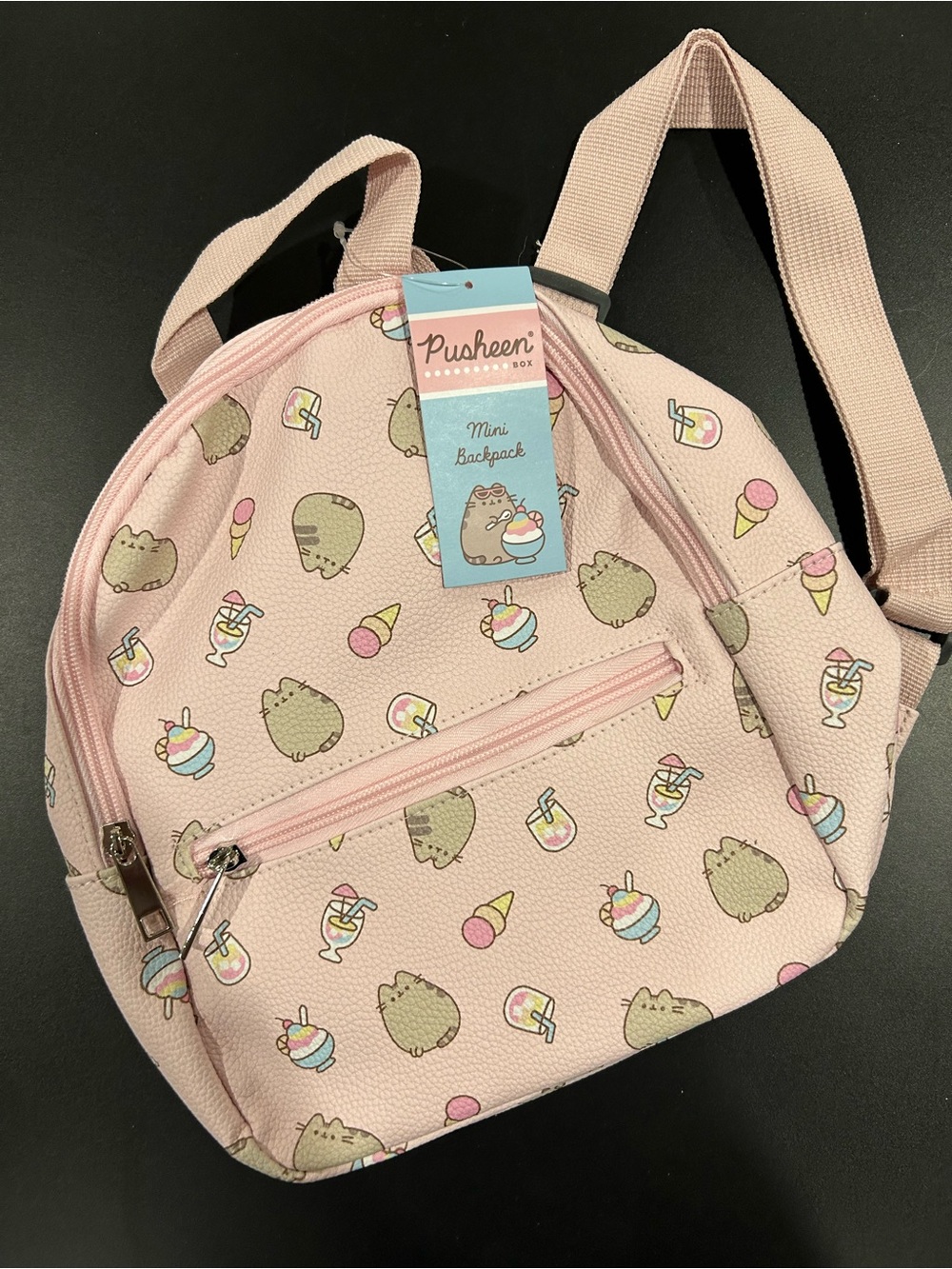 ✨NWT✨ Pusheen Pink Mini Backpack with Ice Cream & Drink Pattern